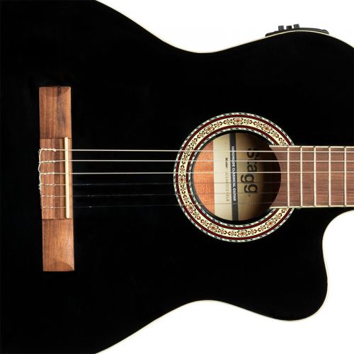 Гитара электроакустическая STAGG N SCL60 TCE-BLK